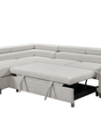 Urban Cali Hollywood 107.5" Wide Sleeper Sectional Sofa Bed with Adjustable Headrests and Storage Chaise, image 5