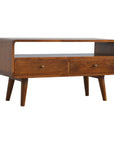 Curved Chestnut Media Unit