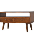 Curved Chestnut Media Unit