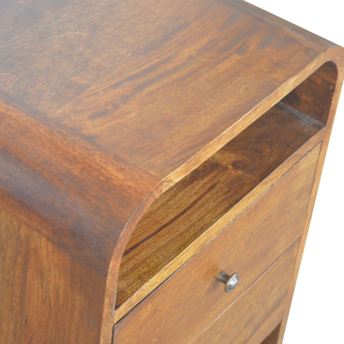 Chestnut Curve 2 Drawer Nightstand