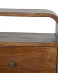 Chestnut Curve 2 Drawer Nightstand