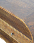 Chestnut Curved Edge Media Unit with 2 Drawers