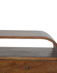 Chestnut Curved Edge Media Unit with 2 Drawers