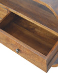 Chestnut Curved Edge Media Unit with 2 Drawers