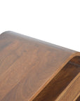 Chestnut Curved Edge Media Unit with 2 Drawers