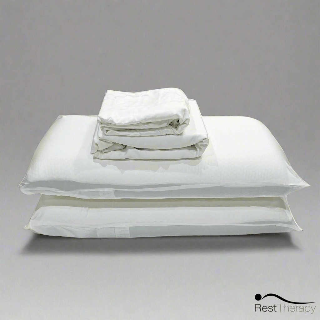 Rest Therapy Breeze Bamboo Bed Sheet and Pillowcase Bedding Package in White, image 1