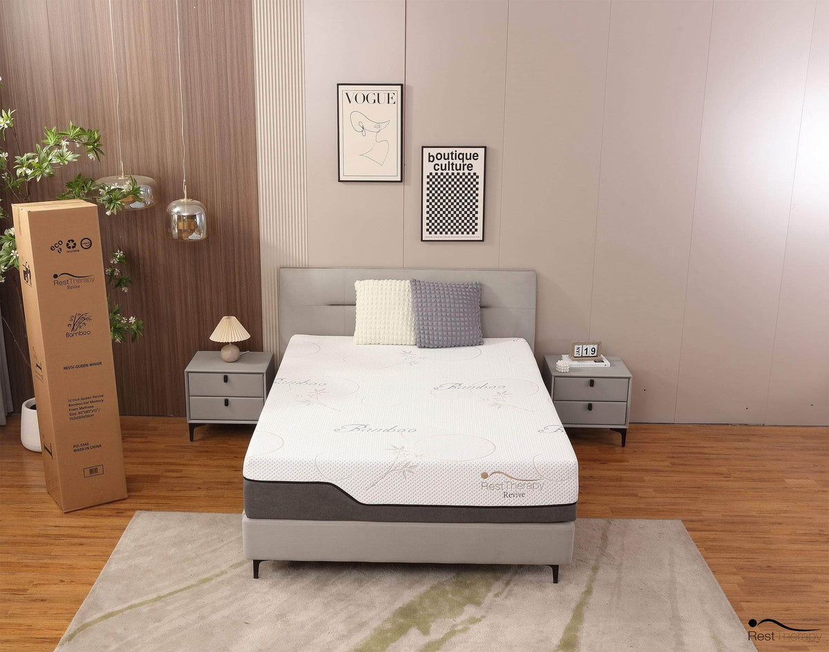 Rest Therapy 12 Inch Revive Bamboo Cool Gel Memory Foam Mattress, image 4