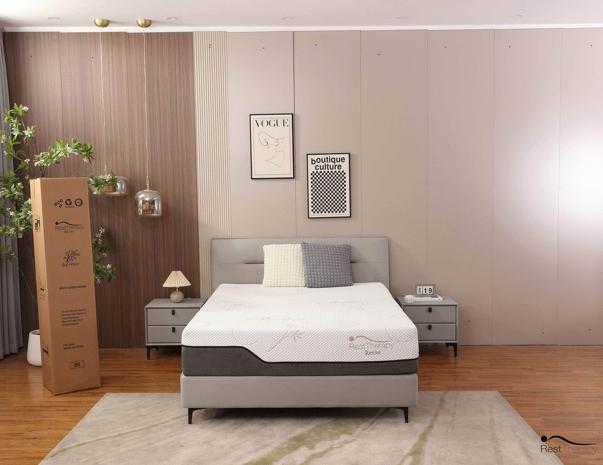 Rest Therapy 12 Inch Revive Bamboo Cool Gel Memory Foam Mattress, image 5