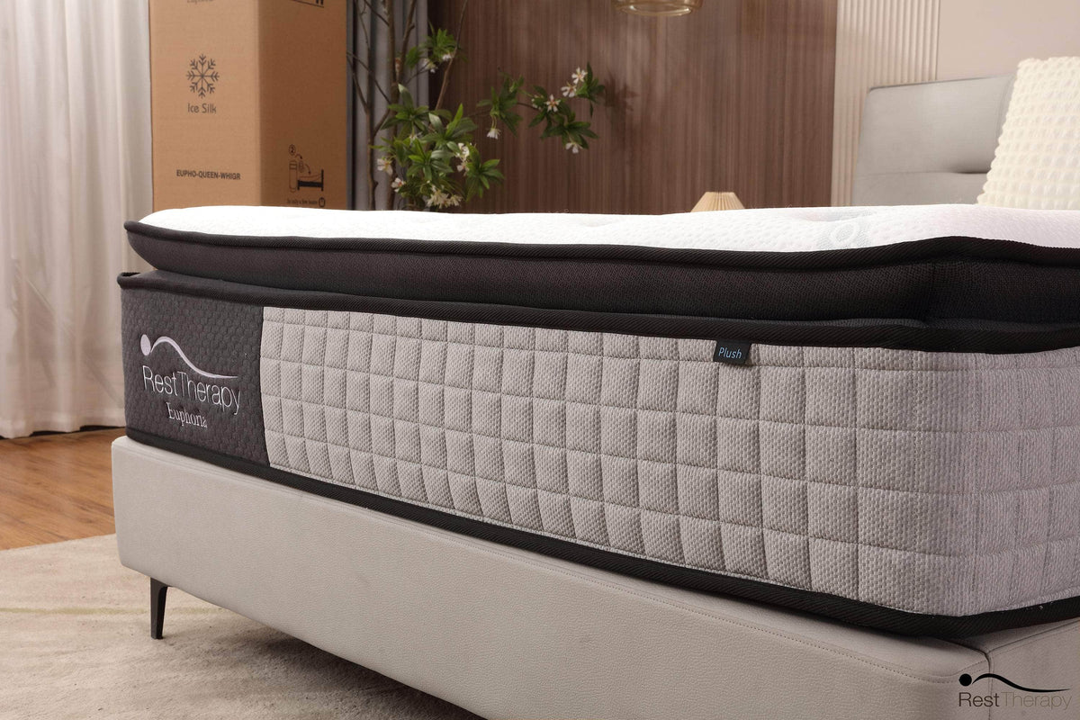Rest Therapy 14 Inch Euphoria Cooling Pillow Top Plush Hybrid Pocket Coil Mattress with Cool Gel Memory Foam, image 11