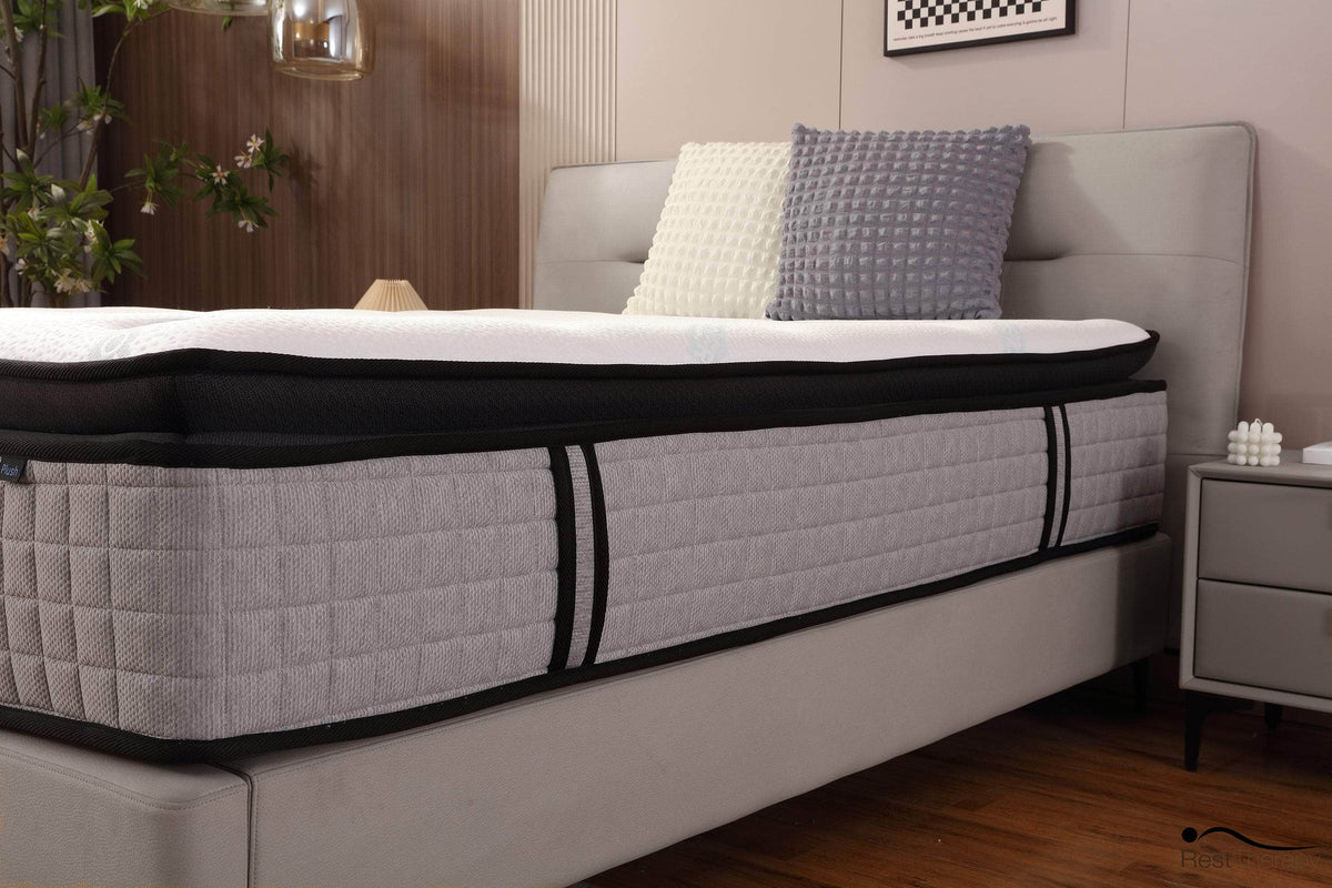 Rest Therapy 14 Inch Euphoria Cooling Pillow Top Plush Hybrid Pocket Coil Mattress with Cool Gel Memory Foam, image 13