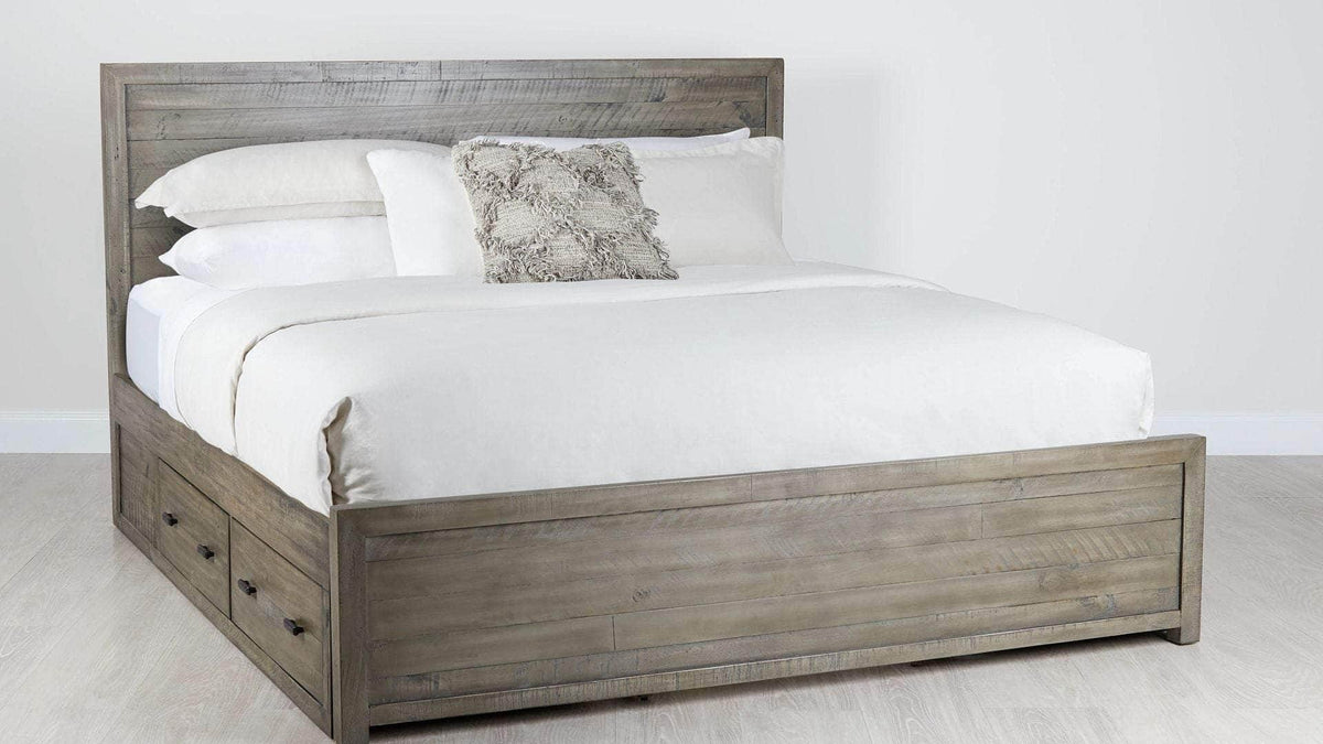 Rustic Classics Whistler Reclaimed Wood Platform Bed with 4 Storage Drawers in Grey, image 2