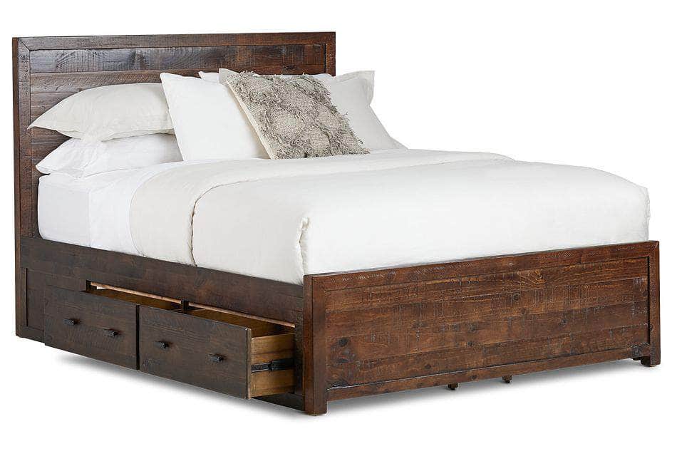 Rustic Classics Whistler Reclaimed Wood Platform Bed with 4 Storage Drawers in Brown, image 3