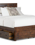 Rustic Classics Whistler Reclaimed Wood Platform Bed with 4 Storage Drawers in Brown, image 3
