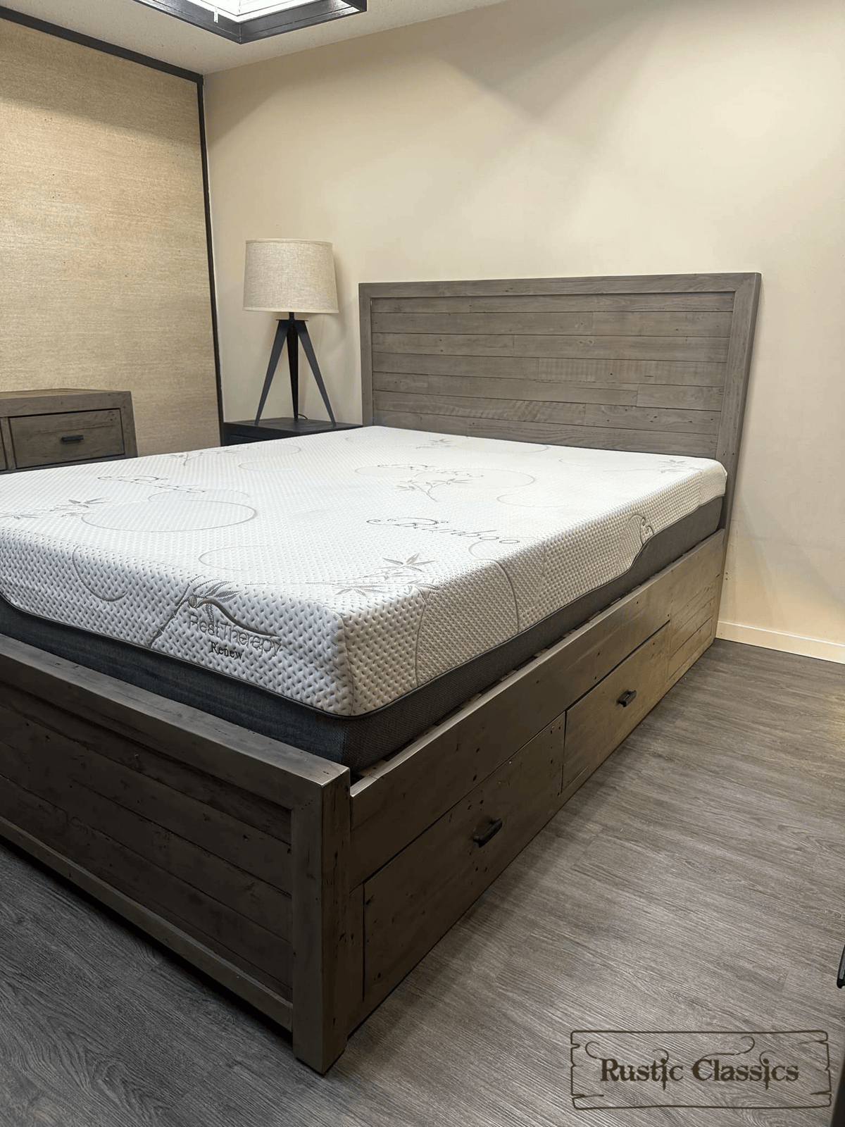 Rustic Classics Whistler Reclaimed Wood Platform Bed with 4 Storage Drawers in Grey, image 15