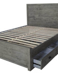 Rustic Classics Whistler Reclaimed Wood Platform Bed with 4 Storage Drawers in Grey, image 8