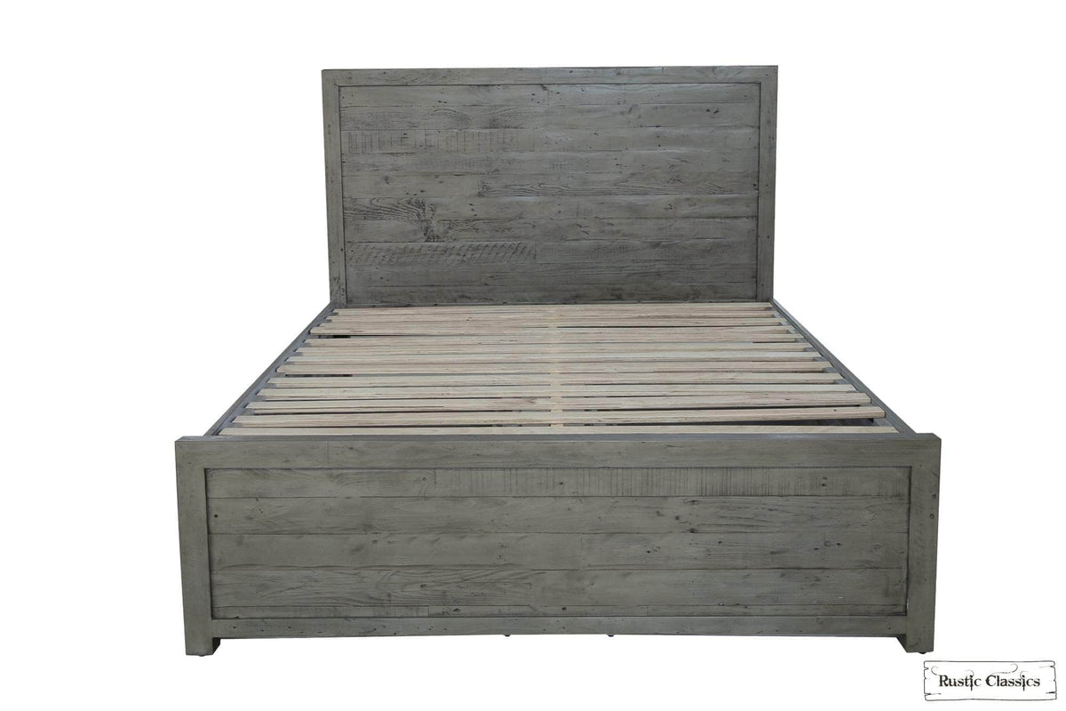 Rustic Classics Whistler Reclaimed Wood Platform Bed with 4 Storage Drawers in Grey, image 4