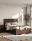 Rustic Classics Bedroom Set Whistler 4 Piece Reclaimed Wood Storage Platform Bedroom Furniture Set in Brown - Available in 2 Sizes