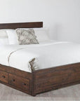 Rustic Classics Whistler 4 Piece Reclaimed Wood Storage Platform Bedroom Furniture Set in Brown, image 3