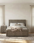 Rustic Classics Bedroom Set Whistler 4 Piece Reclaimed Wood Storage Platform Bedroom Furniture Set in Grey - Available in 2 Sizes