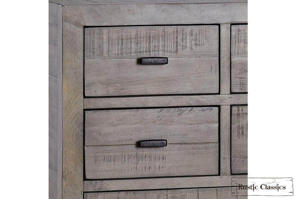 Rustic Classics Whistler 4 Piece Reclaimed Wood Storage Platform Bedroom Furniture Set in Grey, image 12