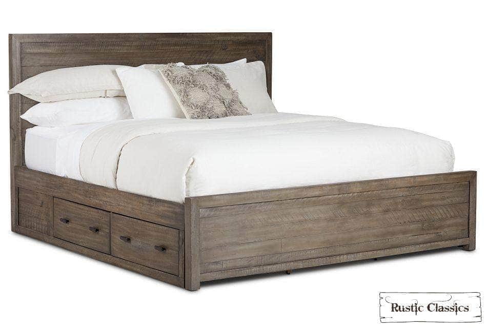 Rustic Classics Whistler 4 Piece Reclaimed Wood Storage Platform Bedroom Furniture Set in Grey, image 9