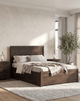 Rustic Classics Bedroom Set Whistler 5 Piece Reclaimed Wood Storage Platform Bedroom Furniture Set in Brown - Available in 2 Sizes