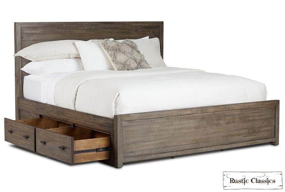 Rustic Classics Whistler 5 Piece Reclaimed Wood Storage Platform Bedroom Furniture Set in Grey, image 10