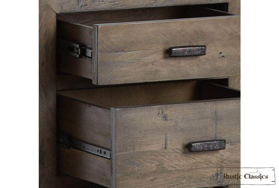 Rustic Classics Whistler 5 Piece Reclaimed Wood Storage Platform Bedroom Furniture Set in Grey, image 15