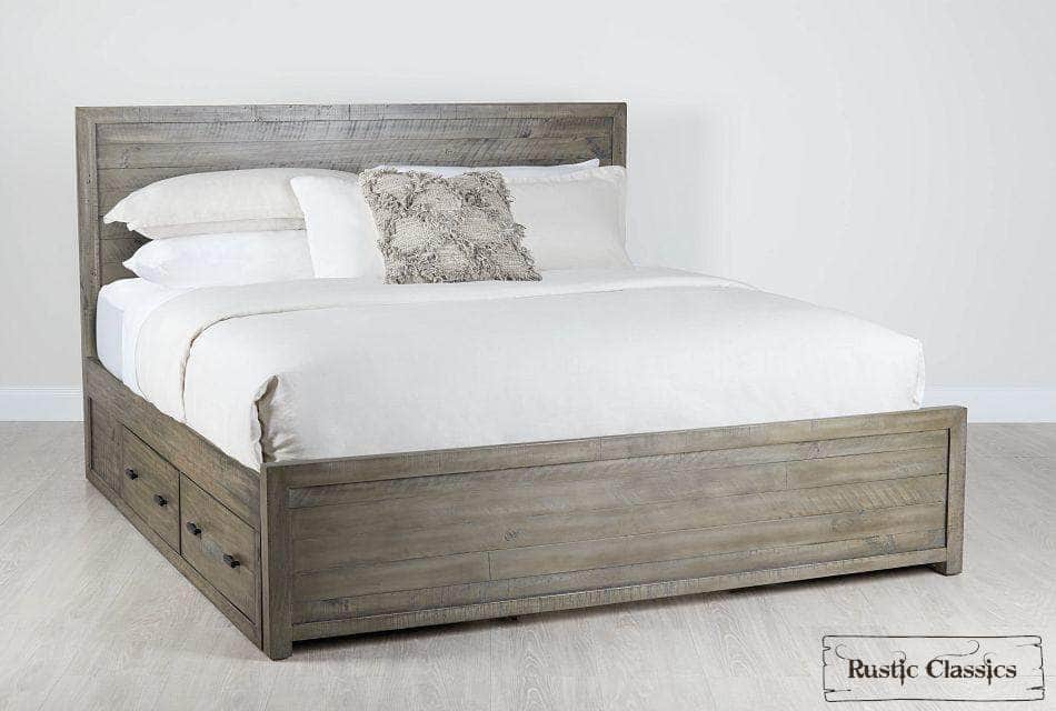 Rustic Classics Whistler 5 Piece Reclaimed Wood Storage Platform Bedroom Furniture Set in Grey, image 3