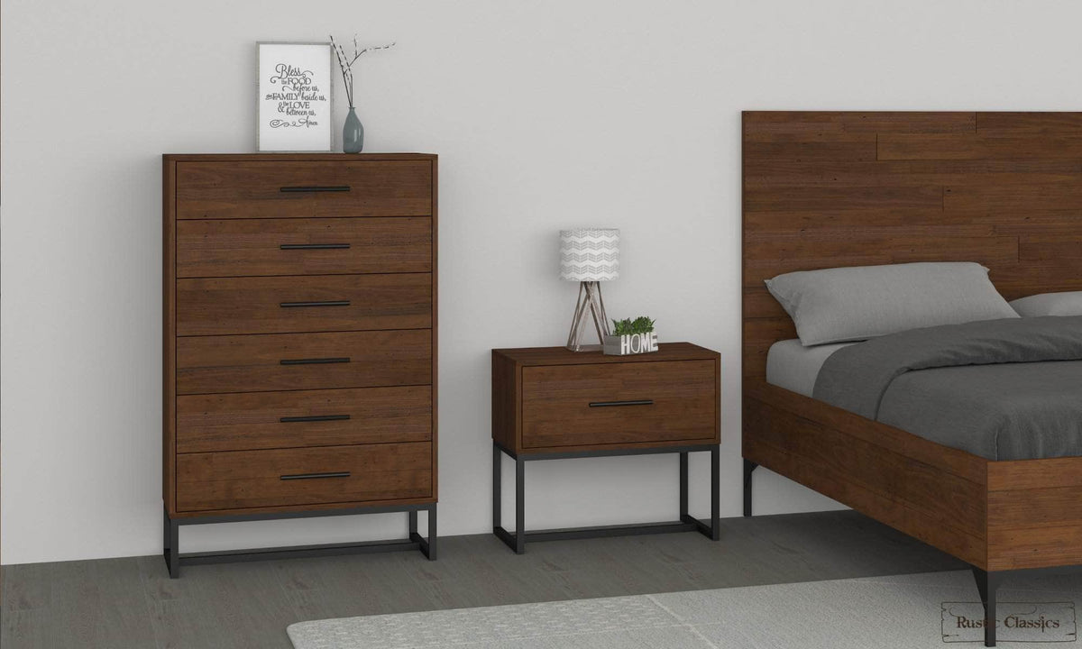Rustic Classics Blackcomb Reclaimed Wood and Metal 6 Drawer Chest in Coffee Bean, image 5