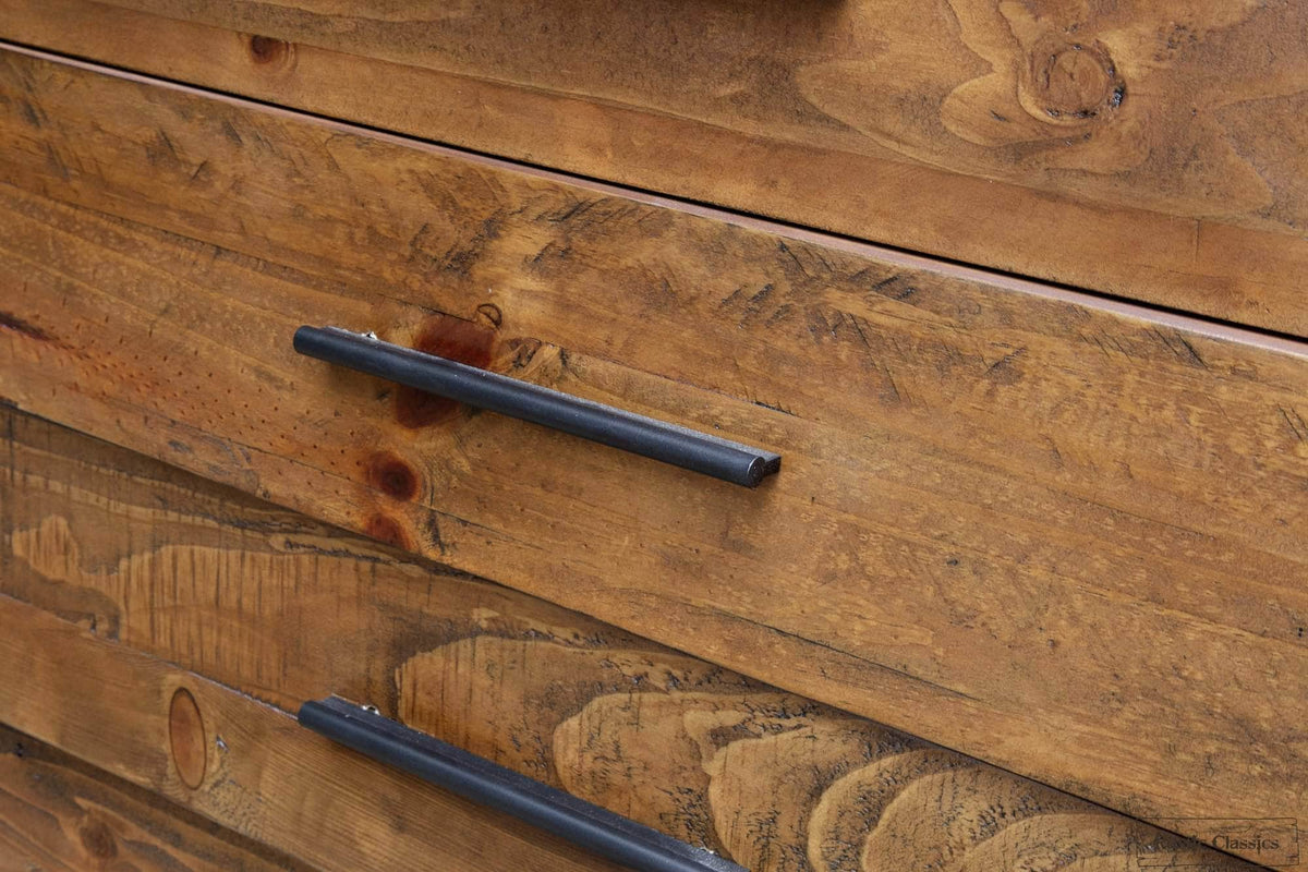 Rustic Classics Blackcomb Reclaimed Wood and Metal 6 Drawer Chest in Coffee Bean, image 13