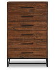 Rustic Classics Blackcomb Reclaimed Wood and Metal 6 Drawer Chest in Coffee Bean, image 6