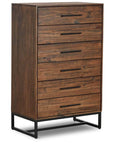 Rustic Classics Blackcomb Reclaimed Wood and Metal 6 Drawer Chest in Coffee Bean, image 8