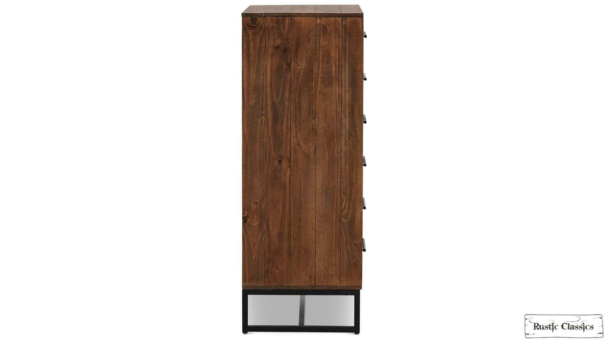 Rustic Classics Blackcomb Reclaimed Wood and Metal 6 Drawer Chest in Coffee Bean, image 9