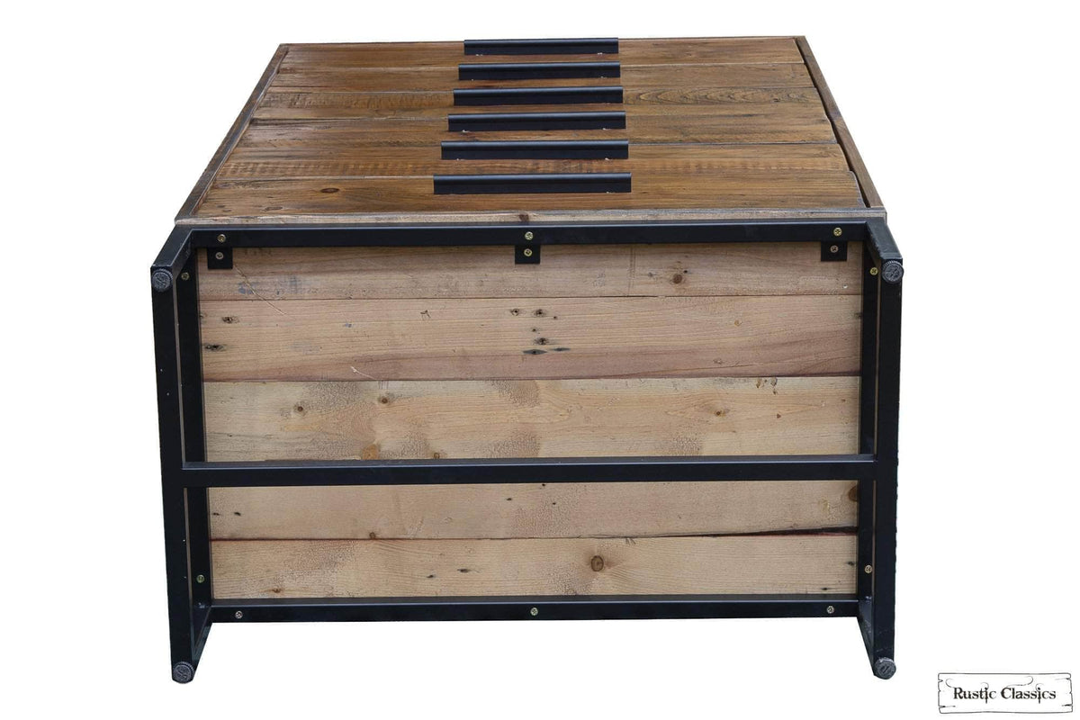 Rustic Classics Blackcomb Reclaimed Wood and Metal 6 Drawer Chest in Coffee Bean, image 12