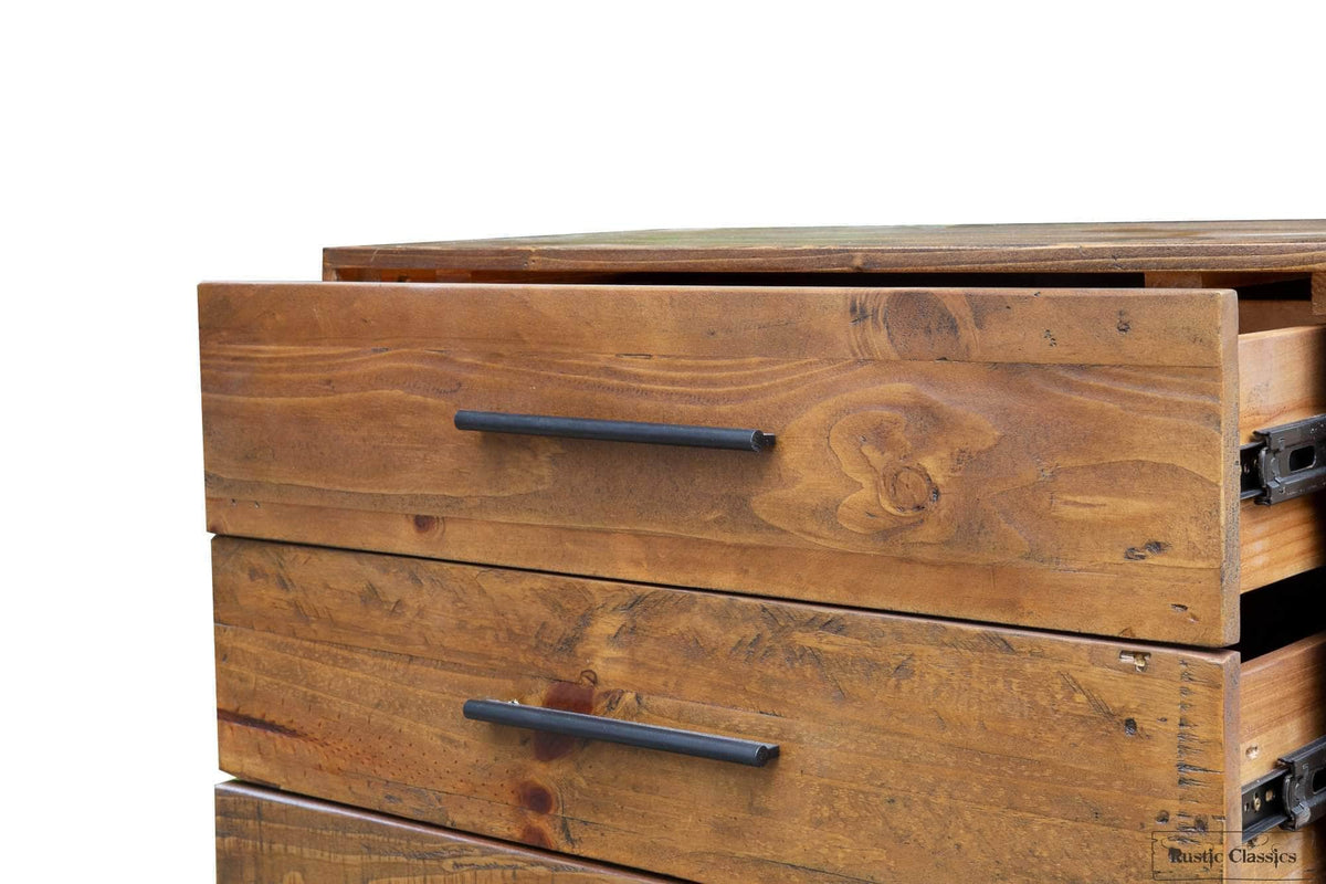 Rustic Classics Blackcomb Reclaimed Wood and Metal 6 Drawer Chest in Coffee Bean, image 15