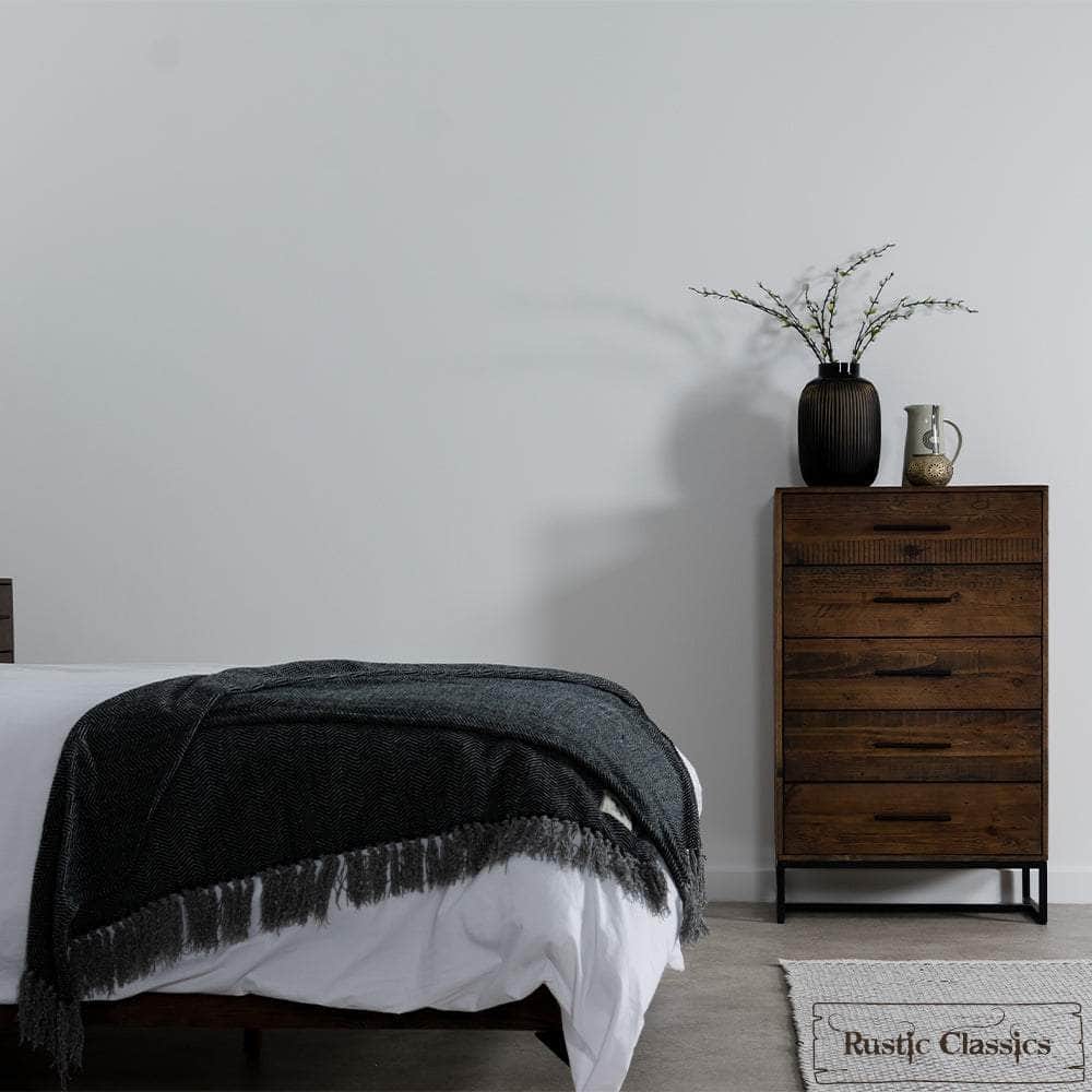 Rustic Classics Blackcomb Reclaimed Wood and Metal 6 Drawer Chest in Coffee Bean, image 2