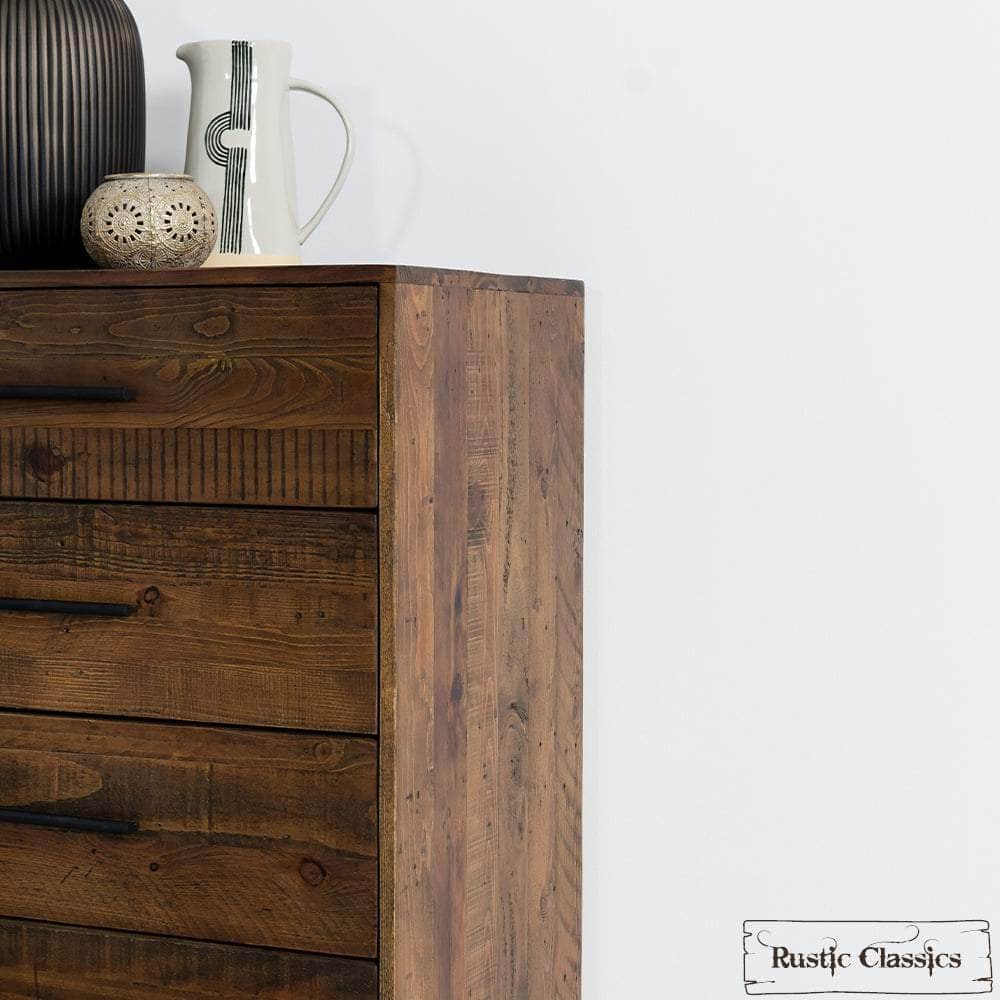 Rustic Classics Blackcomb Reclaimed Wood and Metal 6 Drawer Chest in Coffee Bean, image 3