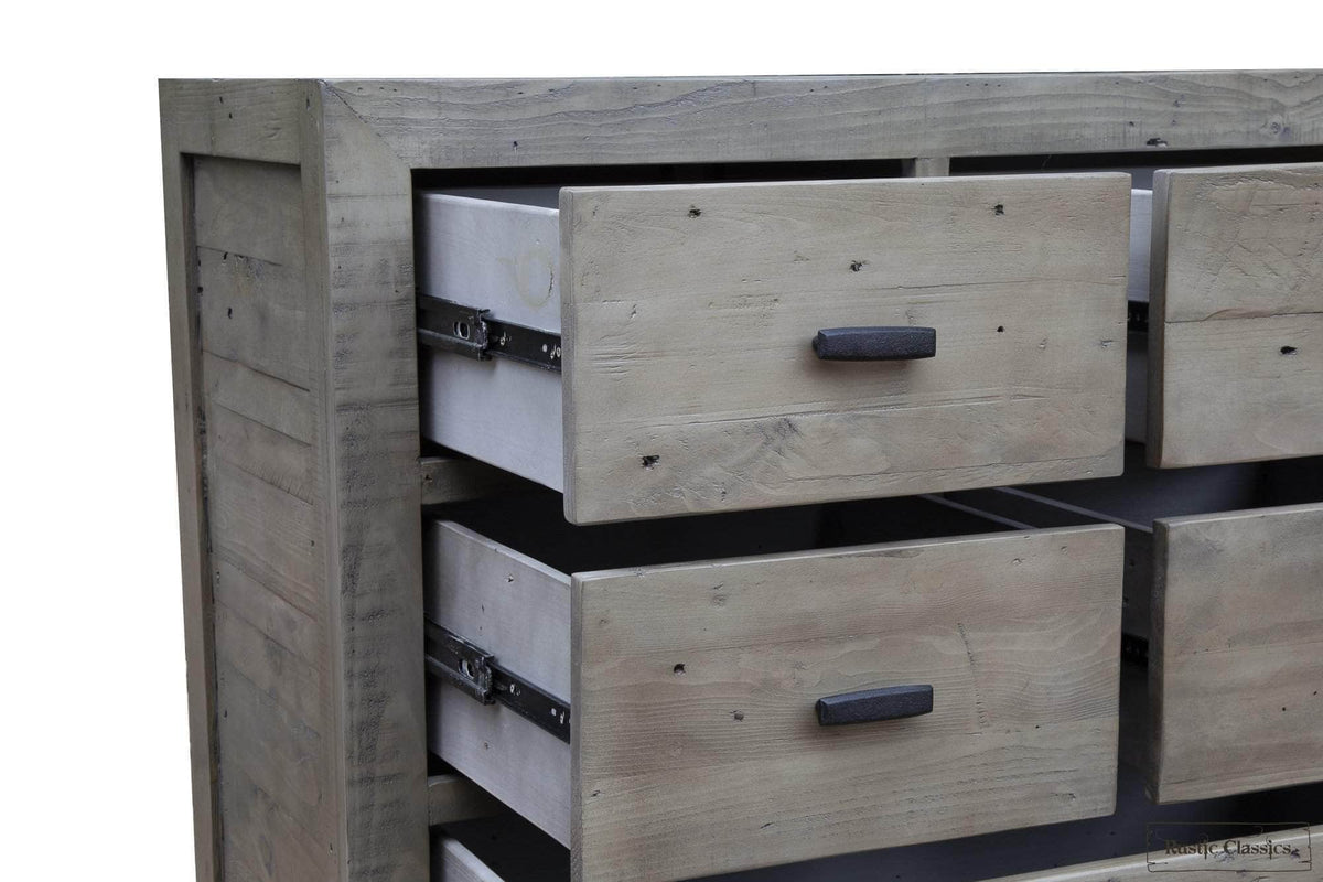 Rustic Classics Whistler Reclaimed Wood 6 Drawer Chest in Grey, image 3