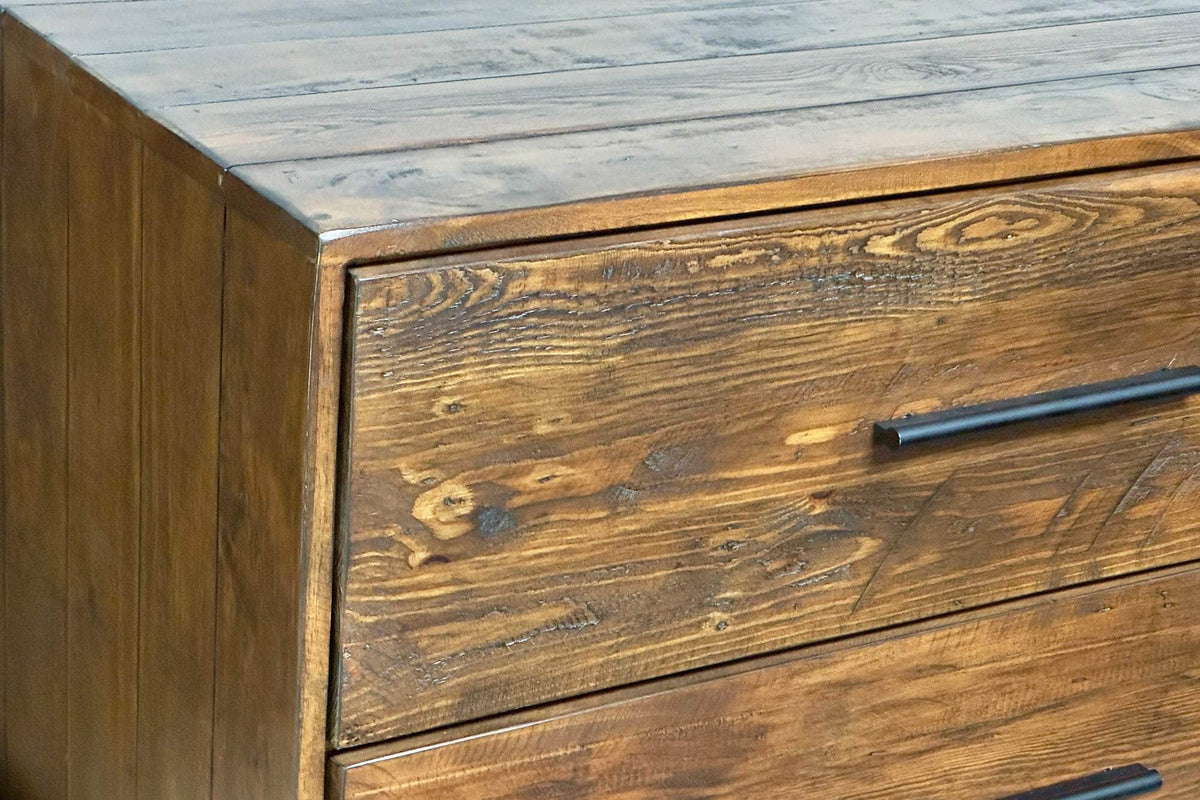 Rustic Classics Blackcomb Reclaimed Wood and Metal 6 Drawer Dresser in Coffee Bean, image 5