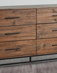 Rustic Classics Blackcomb Reclaimed Wood and Metal 6 Drawer Dresser in Coffee Bean, image 1