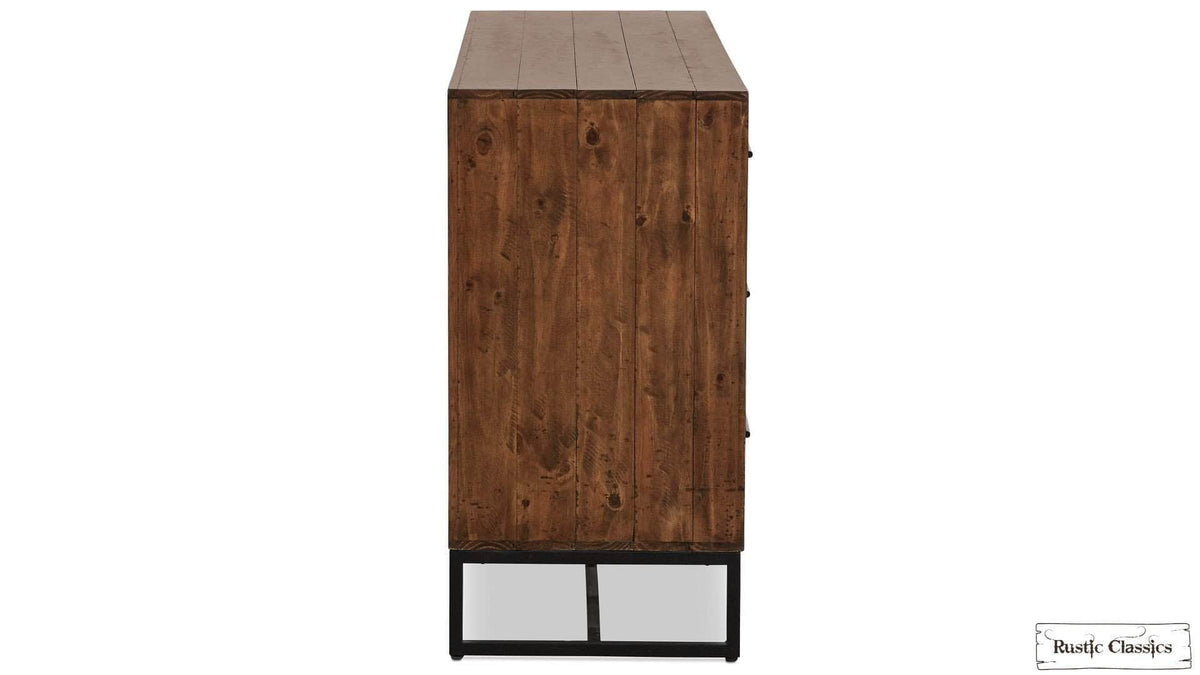 Rustic Classics Blackcomb Reclaimed Wood and Metal 6 Drawer Dresser in Coffee Bean, image 10