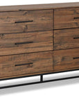 Rustic Classics Blackcomb Reclaimed Wood and Metal 6 Drawer Dresser in Coffee Bean, image 8