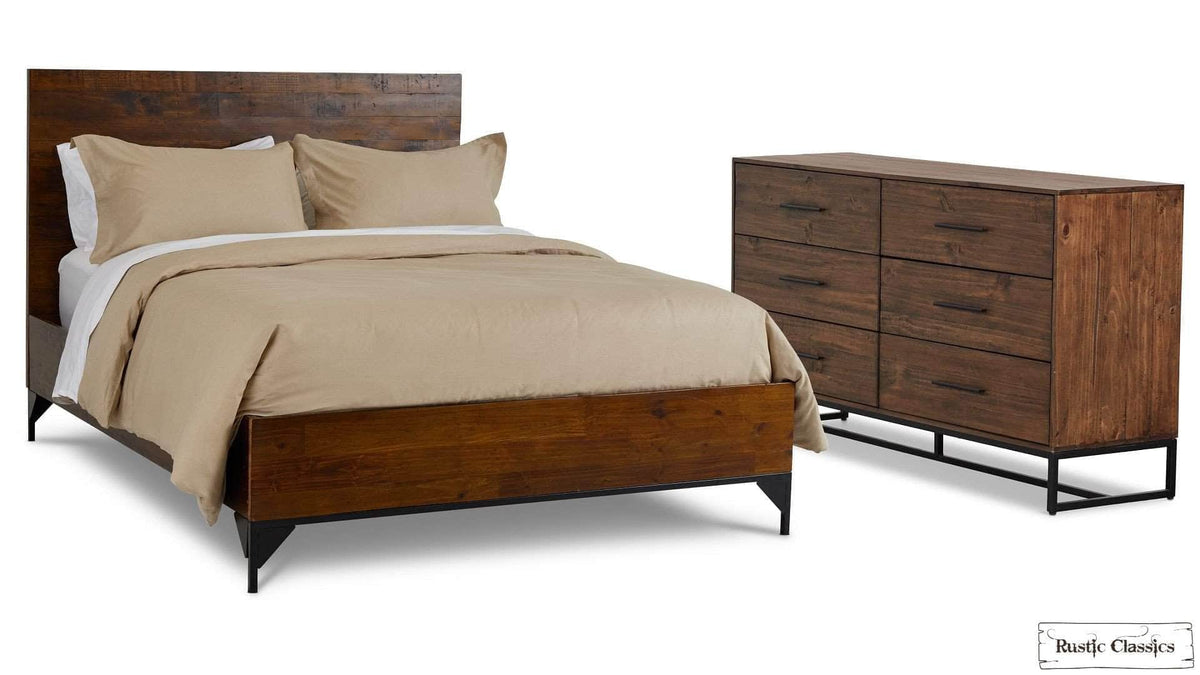 Rustic Classics Blackcomb Reclaimed Wood and Metal 6 Drawer Dresser in Coffee Bean, image 17