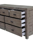 Rustic Classics Whistler Reclaimed Wood 7 Drawer Dresser in Grey, image 7