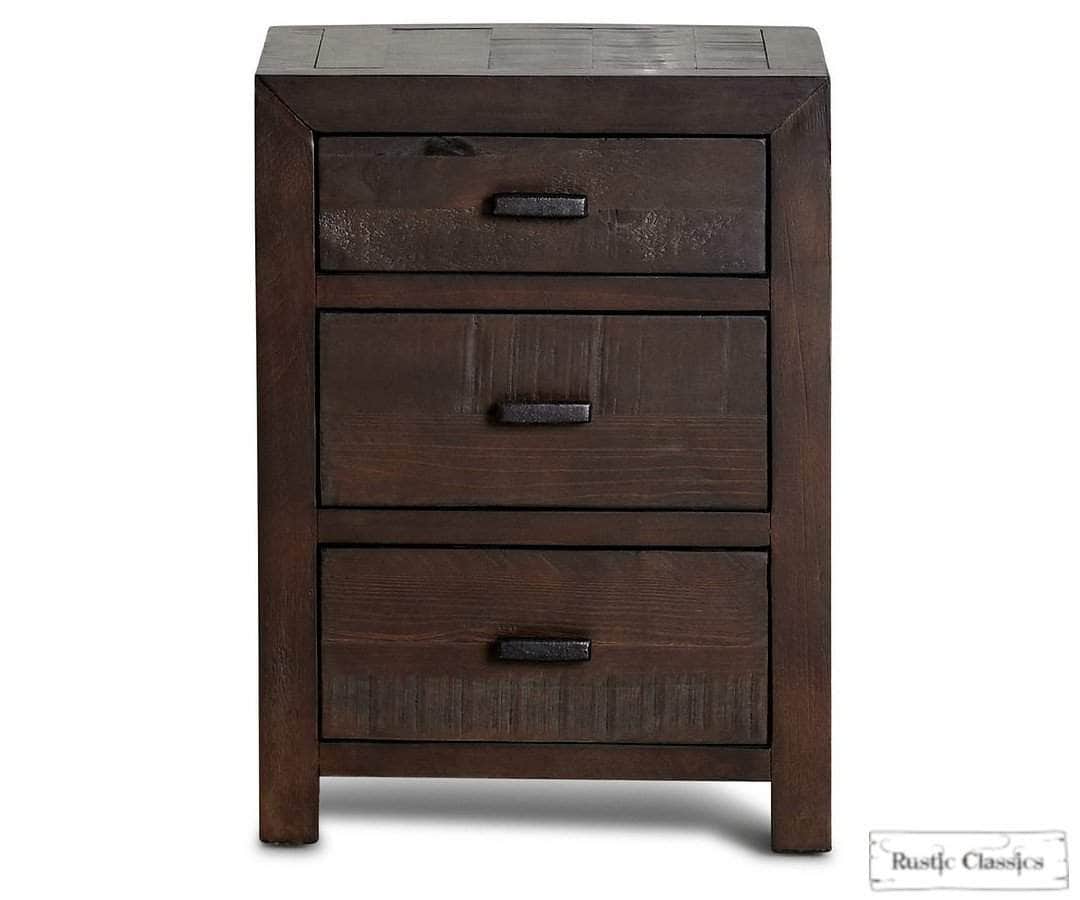 Rustic Classics Whistler Reclaimed Wood 3 Drawer Nightstand in Brown, image 2