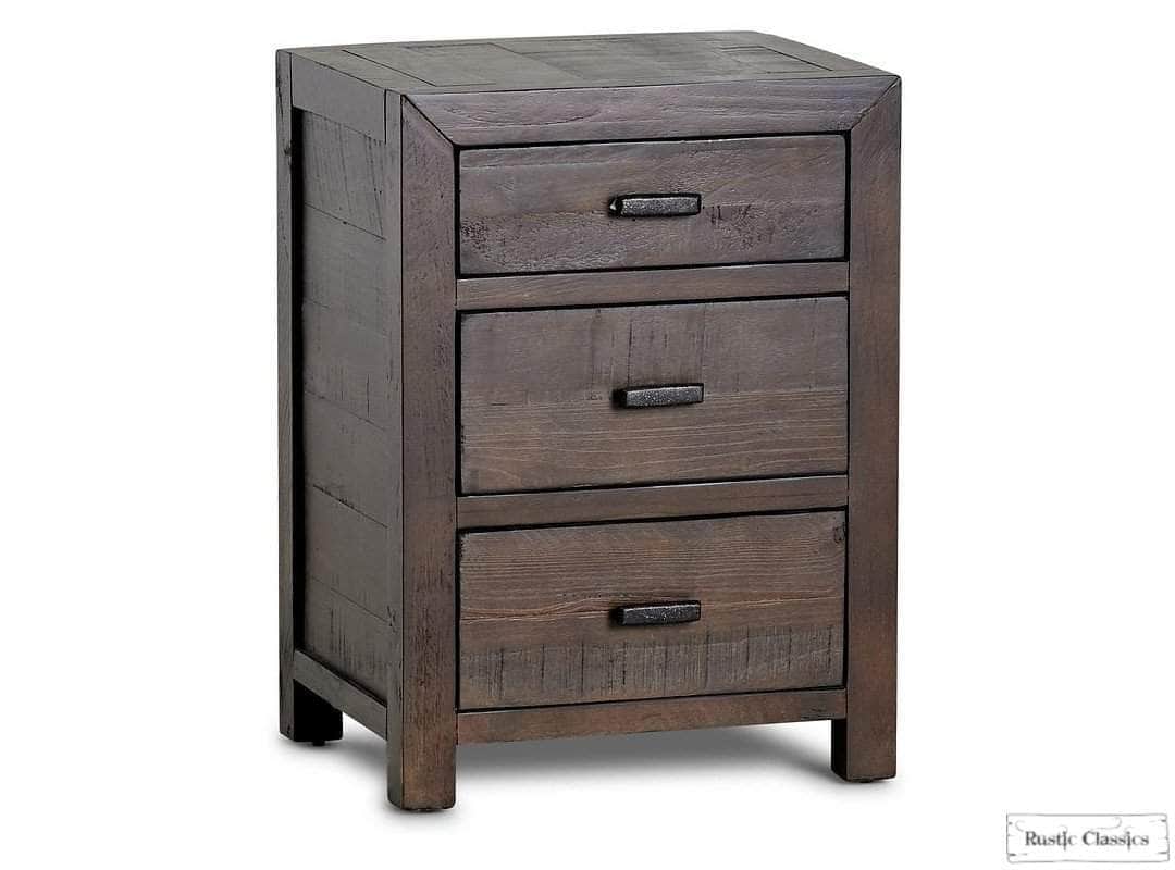 Rustic Classics Whistler Reclaimed Wood 3 Drawer Nightstand in Brown, image 4