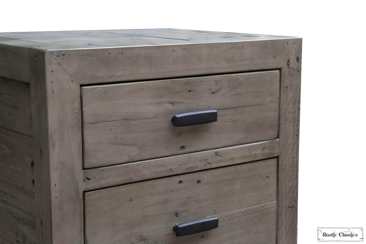 Rustic Classics Whistler Reclaimed Wood 3 Drawer Nightstand in Grey, image 3