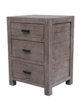 Rustic Classics Whistler Reclaimed Wood 3 Drawer Nightstand in Grey, image 7