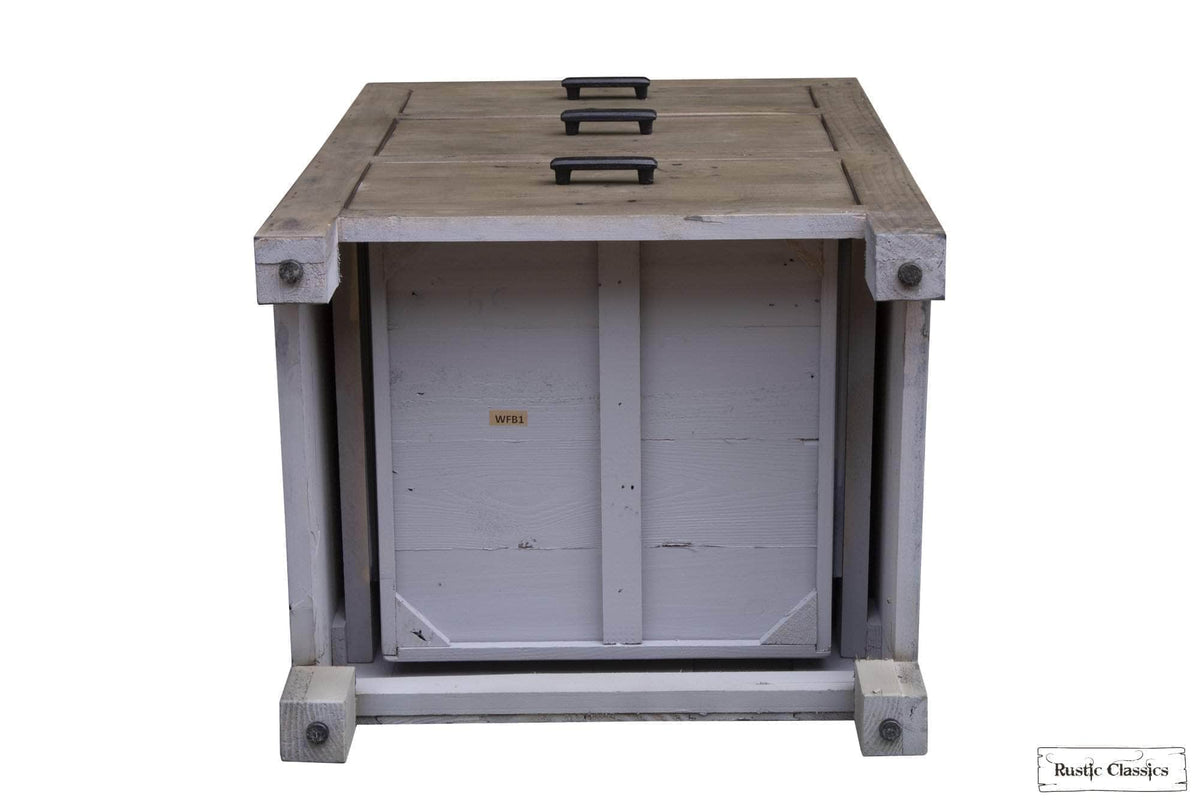 Rustic Classics Whistler Reclaimed Wood 3 Drawer Nightstand in Grey, image 14